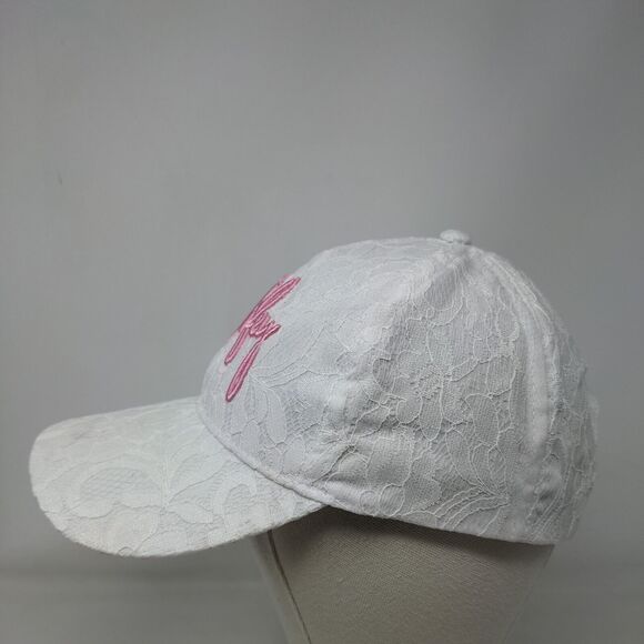 Wifey Strapbck Hat White One Size Adjustable Lace Trim Embroidered Miss To Mrs - Picture 3 of 9